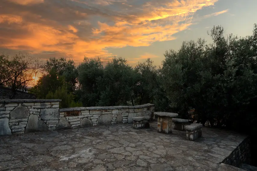 Stone terrace in the garden